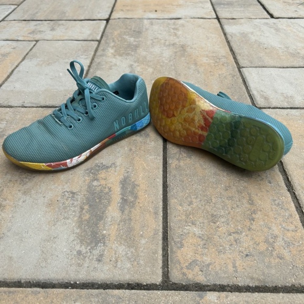 Nobull‎ SuperFabric Trainer Running Womens Sz. 8.5 Teal Training Shoes Tropic